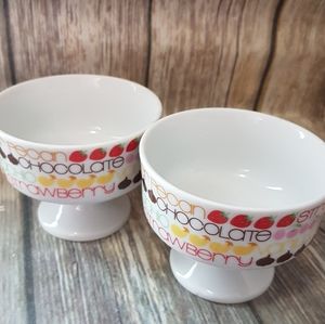 Vintage ice cream dishes set of 2